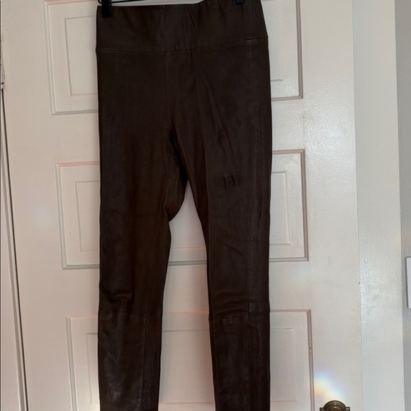 SPRWMM Olive Leather Pants - Picture 1 of 4